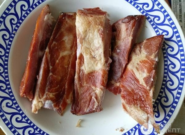 Рецепт: Гороховый суп с копчеными ребрышками - С копчено-вареными ребрышками