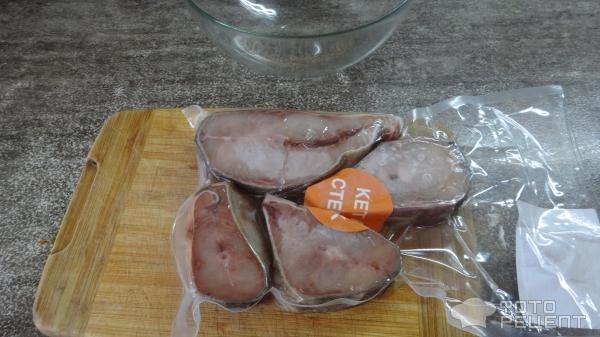Рецепт: ХЕ из стейков кеты - Очень нежное и вкусное блюдо.