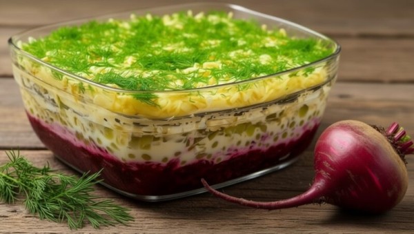 Салат «Скромница» — вкуснее любого дорогого салата. Идеально подойдёт на праздничный стол!