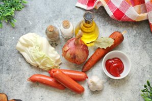 Капустная солянка с сосиской Капустная солянка с сосиской