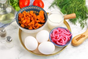 Омлет с лисичками Омлет с лисичками