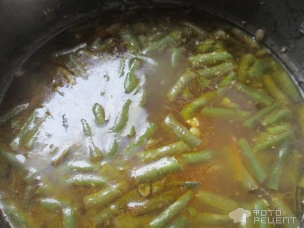Рецепт: Суп с соевыми бобами и зеленой фасолью - на курином бульоне, но можно и постный вариант