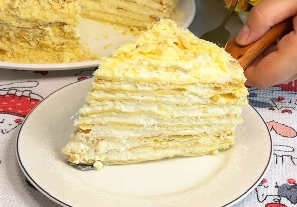 Лучший рецепт «Наполеона». На воде, без дорогих сливок — на вкус, как пломбир!