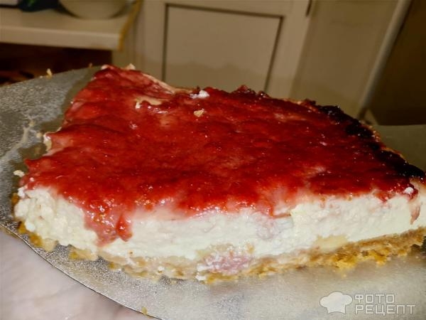 Рецепт: Чискейк с клубникой - В духовке Рецепт: Чискейк с клубникой - В духовке