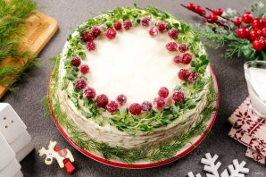 Новогодний печеночный торт