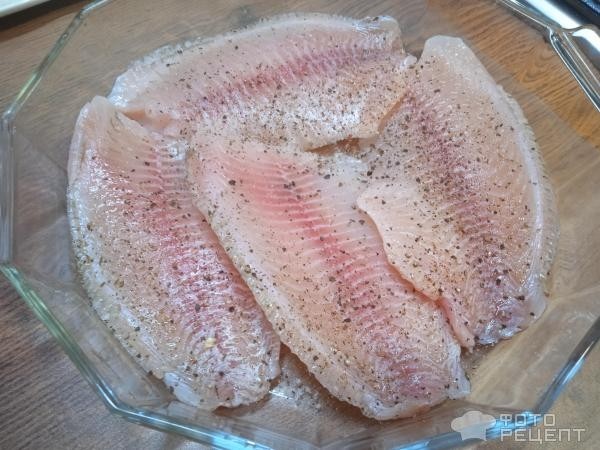 Рецепт: Филе тилапии запеченное - в сметанной заливке Рецепт: Филе тилапии запеченное - в сметанной заливке