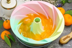 Торт с мандаринами без выпечки