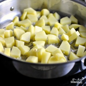 Жареная картошка с мясом Жареная картошка с мясом