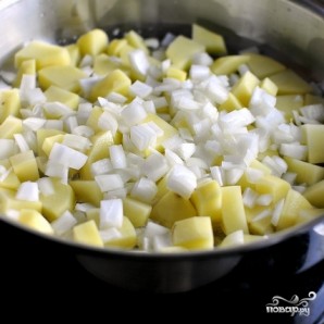 Жареная картошка с мясом Жареная картошка с мясом