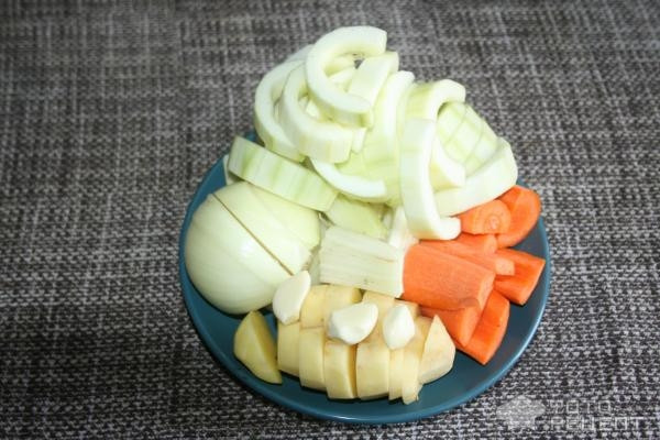 Рецепт: Кабачковый суп-пюре - с сухим грибным бульоном