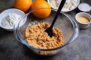 Творожный чизкейк с апельсиновым желе без выпечки