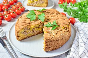 Пирог с мясом на кефире