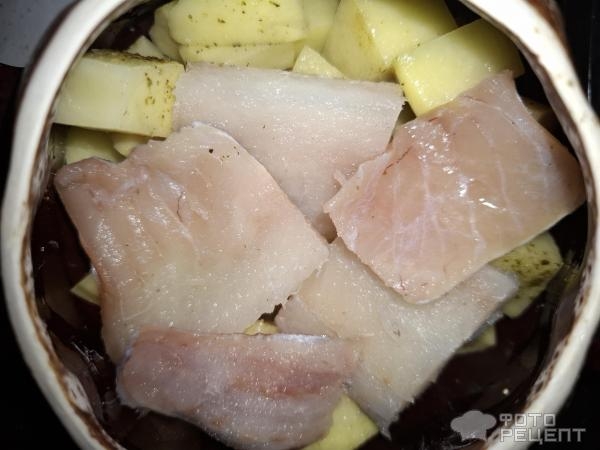 Рецепт: Филе минтая запеченое с картофелем - Вкусная диета.