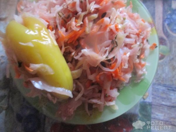 Рецепт: Квашеные перцы фаршированные капустой - быстрый рецепт Рецепт: Квашеные перцы фаршированные капустой - быстрый рецепт