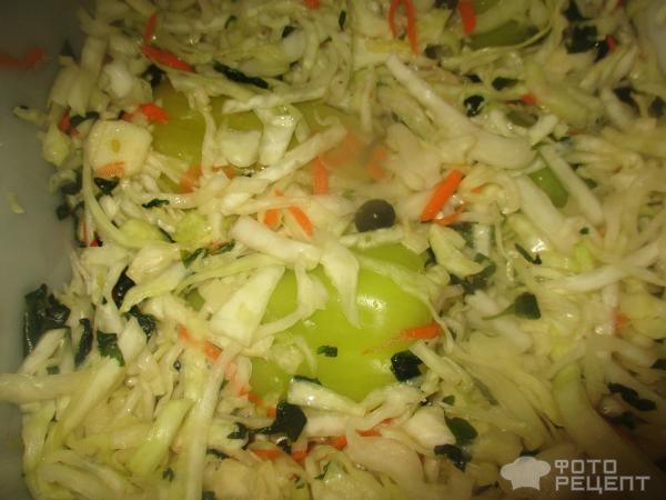 Рецепт: Квашеные перцы фаршированные капустой - быстрый рецепт Рецепт: Квашеные перцы фаршированные капустой - быстрый рецепт