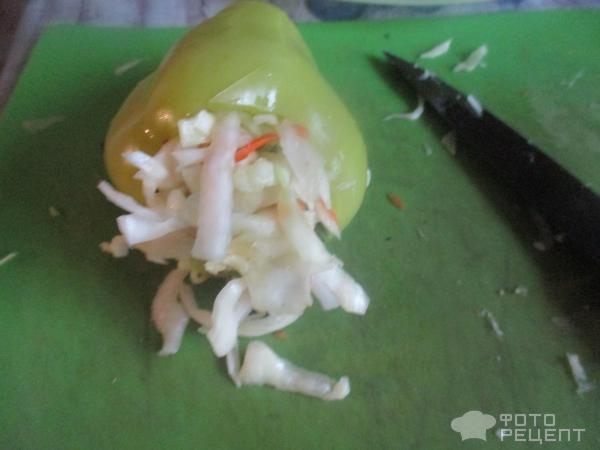 Рецепт: Квашеные перцы фаршированные капустой - быстрый рецепт Рецепт: Квашеные перцы фаршированные капустой - быстрый рецепт