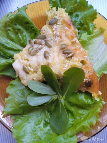 Рецепт: Открытый кабачковый пирог - С овсяными хлопьями и сыром. Быстро и вкусно!