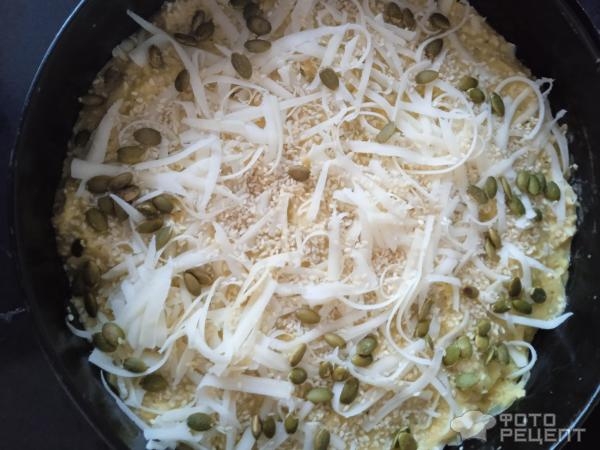 Рецепт: Открытый кабачковый пирог - С овсяными хлопьями и сыром. Быстро и вкусно!