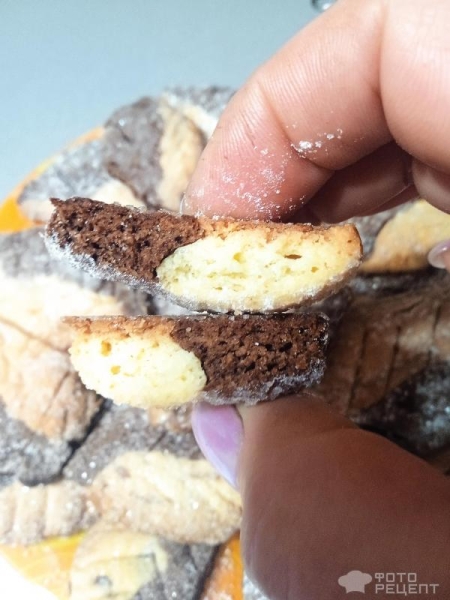 Рецепт: Печенье "Осенние листья" - Двухцветное, шоколадное, простое, быстрое и вкусное